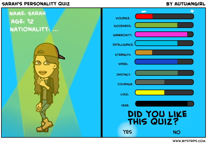 Sarah's personality quiz