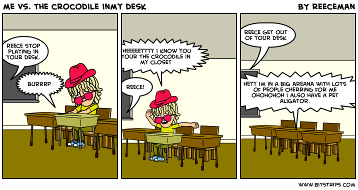 me vs. the crocodile inmy desk