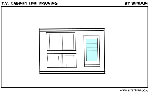 T.V. Cabinet Line Drawing