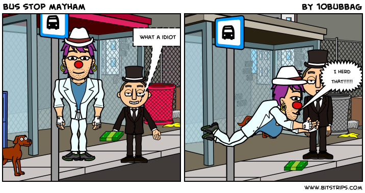 bus stop mayham
