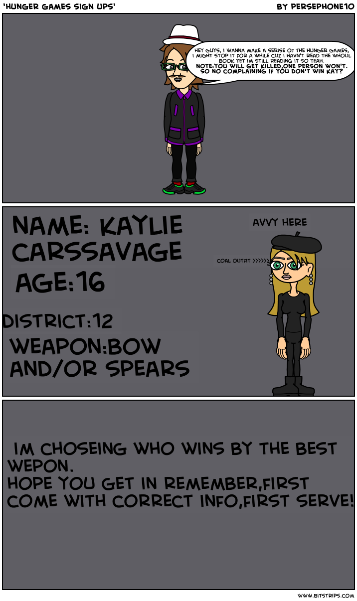 'hunger games sign ups'