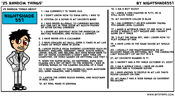 '25 Random Things'