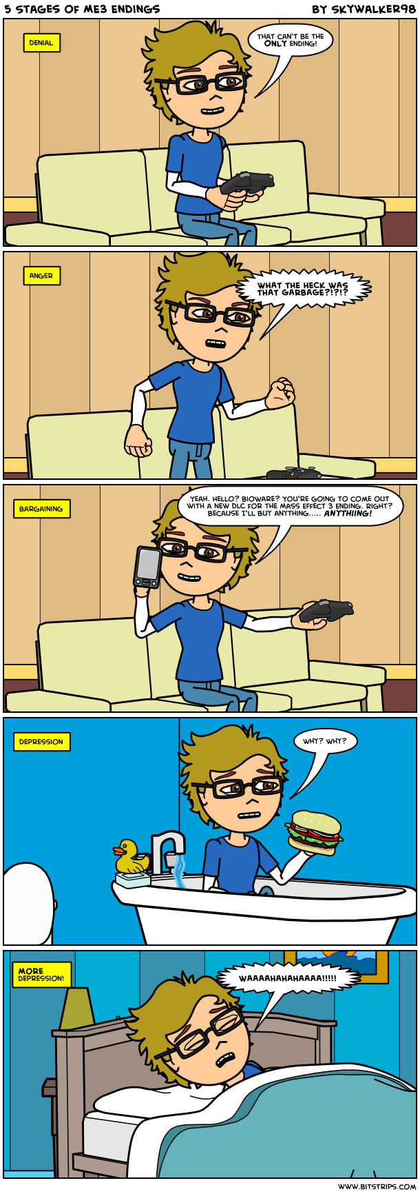 5 Stages of ME3 Endings