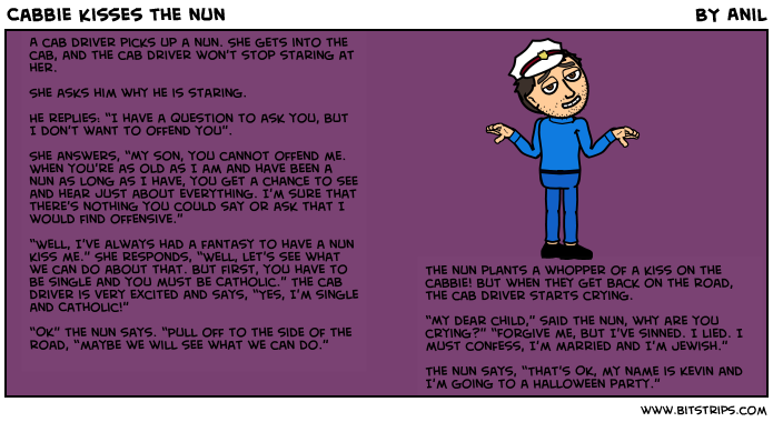 Cabbie kisses the nun