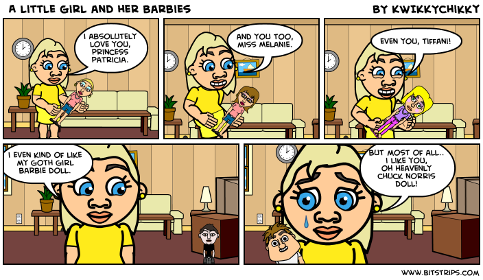  A little girl and her Barbies