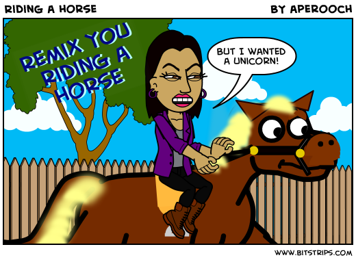 Riding a horse