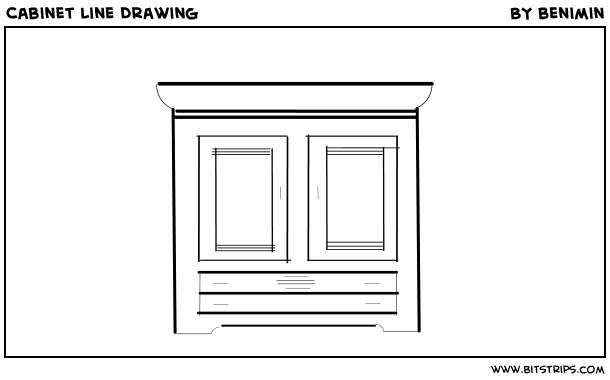 Cabinet Line Drawing