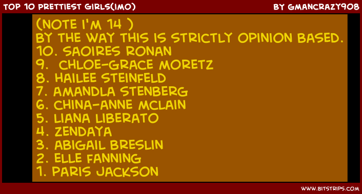 Top 10 Prettiest Girls(imo)