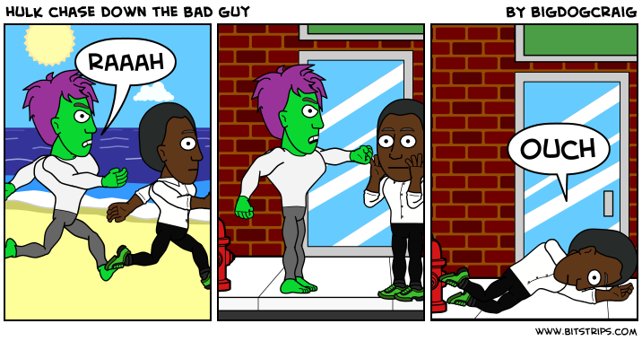 hulk chase down the bad guy