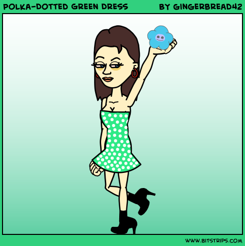 Polka-Dotted Green Dress