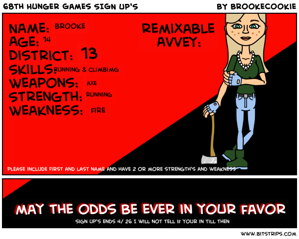 68th Hunger Games SIGN UP'S