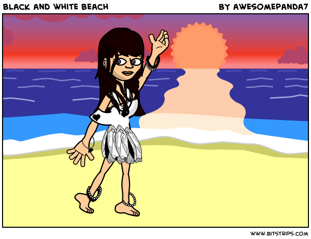 black and white beach