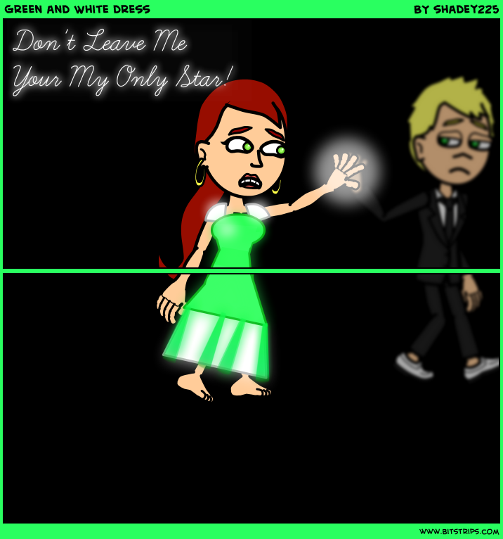 Green and White dress