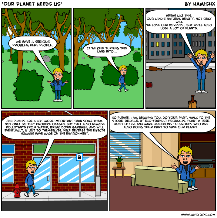‘Our Planet Needs Us’ Comic Project | Brandon Lange's School Work