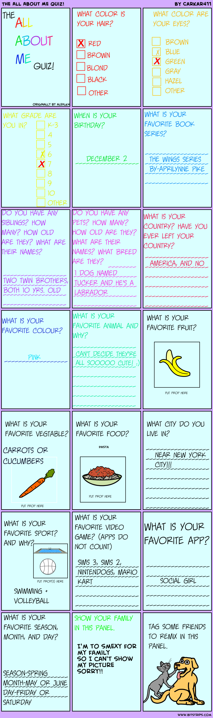 The All About Me Quiz!