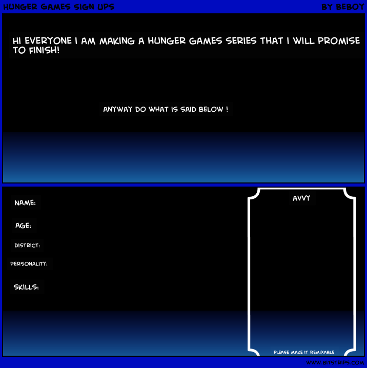 Hunger Games Sign Ups