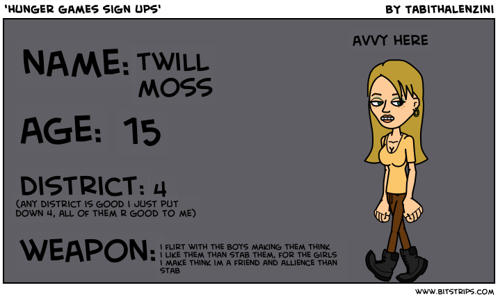 'hunger games sign ups'