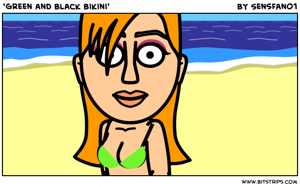 'Green and Black Bikini'