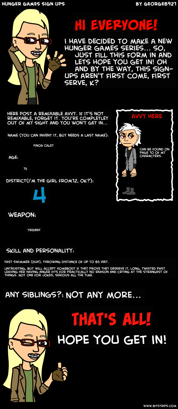 hunger games sign ups