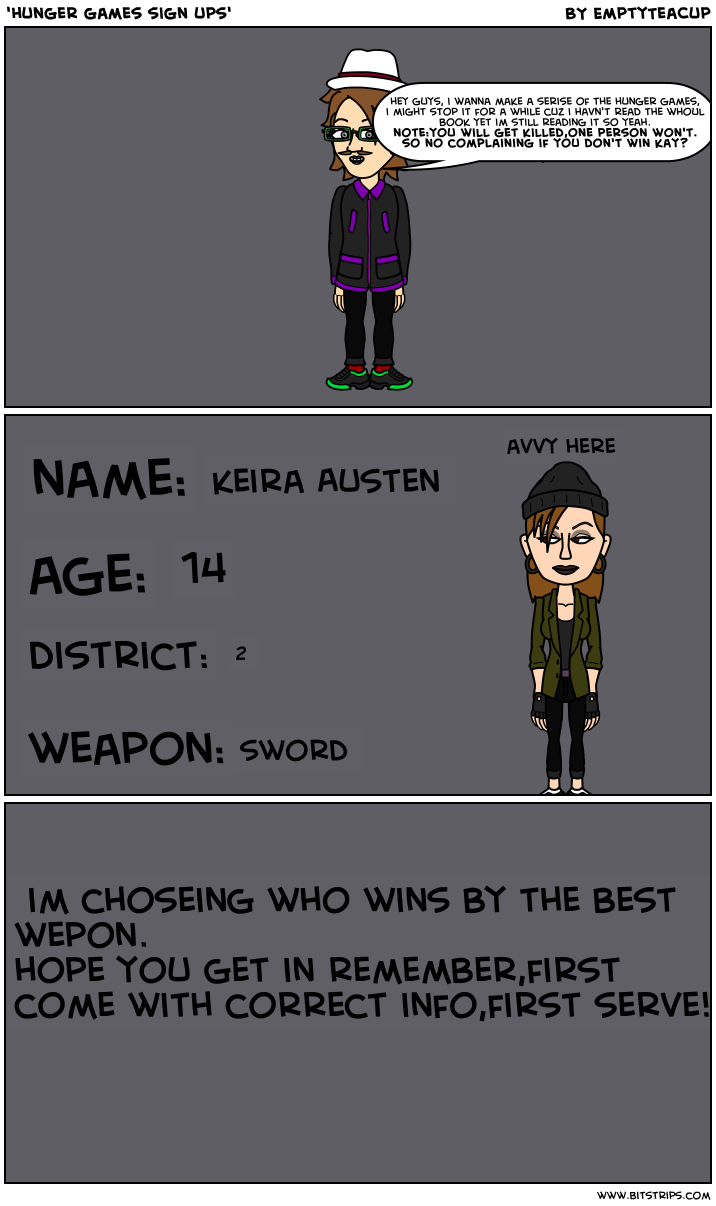 'hunger games sign ups'