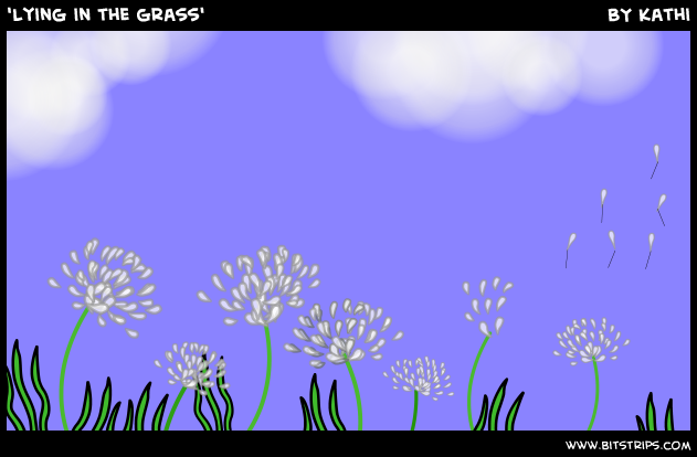 'lying in the grass'