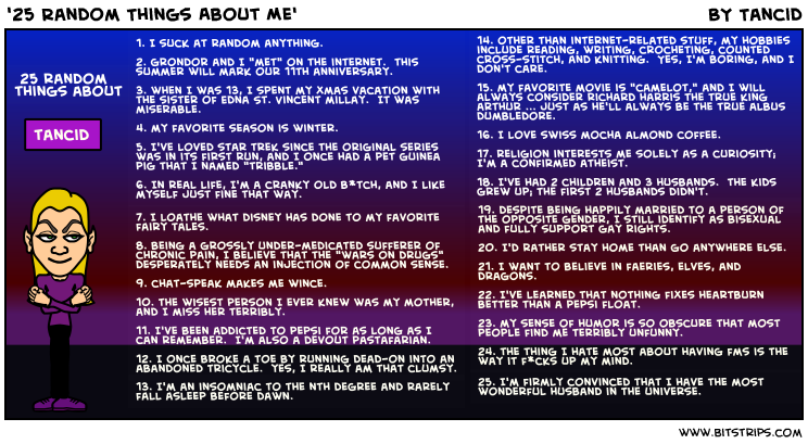 '25 Random Things About Me'
