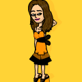 Orange & black dress