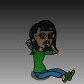 Sitting in the dark.