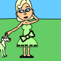 bow green dress.