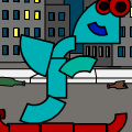 whale on skateboard
