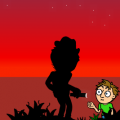 Hillside Sunset &amp; Boy