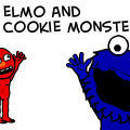 Elmo and Cookie monster