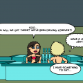 In the hot tub...