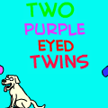 two purple eyed twins