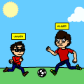 playing soccer