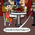 nerd girl goes to a restaurant