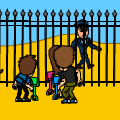 Buzz,Beth and Sam are digging.