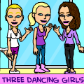 three dancing girls