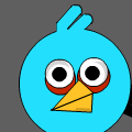 Blue angry bird