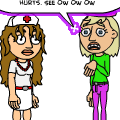 Blonde at a doctor's office