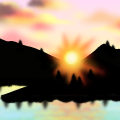 Sunrise over mountains