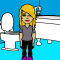 BEST FRIEND IN BATHROOM.