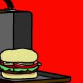 A Burger In a suitecase