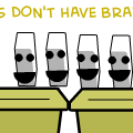 Erasers don't have brains 