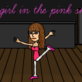 The girl in the pink shoes