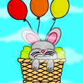 Cute Bunny in a Basket.