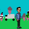 Icecream(with purple icecones)