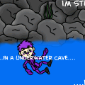 ..Stuck in a underwater cave..