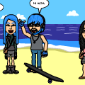 The happist day at the beach