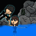 ..Stuck in a underwater cave..